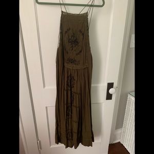 Free People Embroidered Midi Dress M